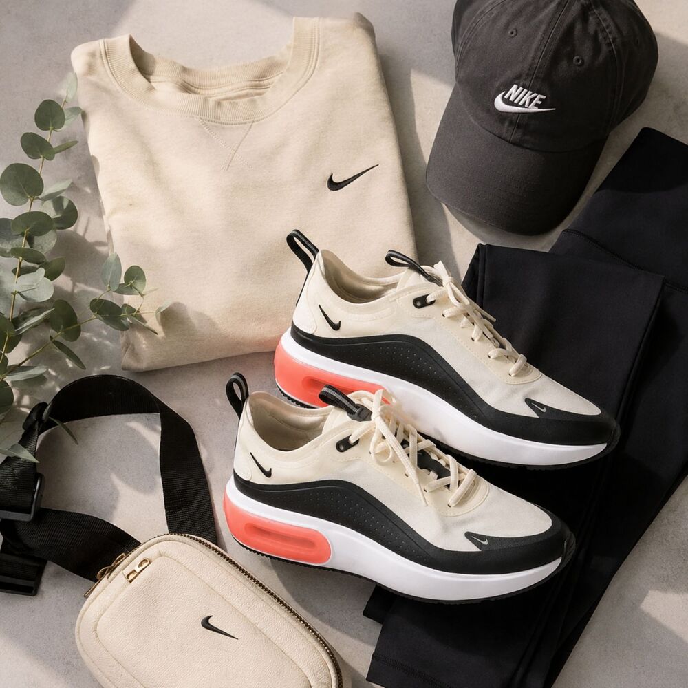 Nike Air Max Dia Women's 8.5 Cream Black Coral Sneakers Athletic Shoes